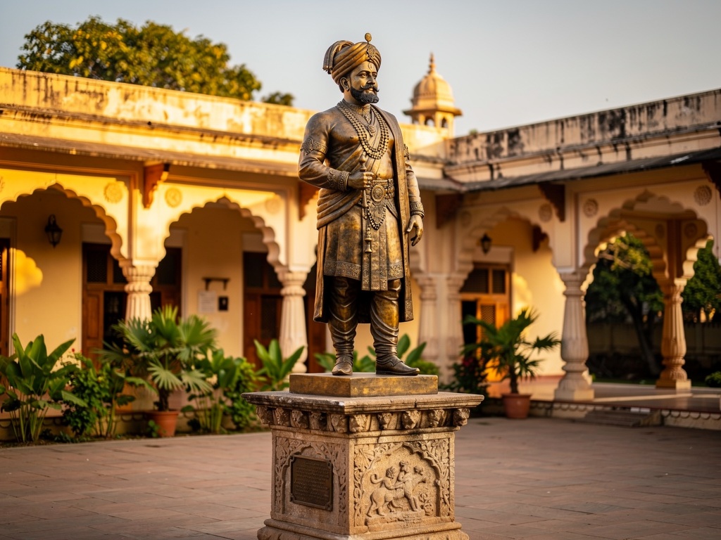 Statue of Chhatrapati Shahu Maharaj at the New Palace Kolhapur